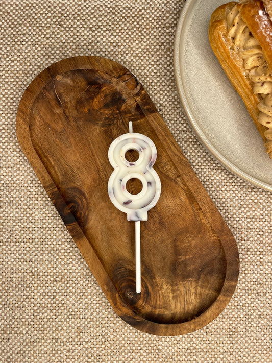 Bougie anniversaire chiffre FLEURS SÉCHÉES