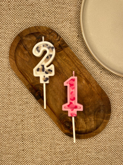 Bougie anniversaire chiffre LÉOPARD