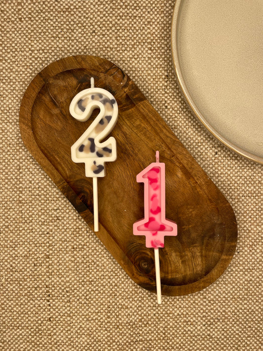 Bougie anniversaire chiffre LÉOPARD